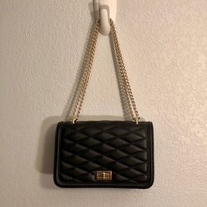 NWOT Express Metallic Front Lock black handbag